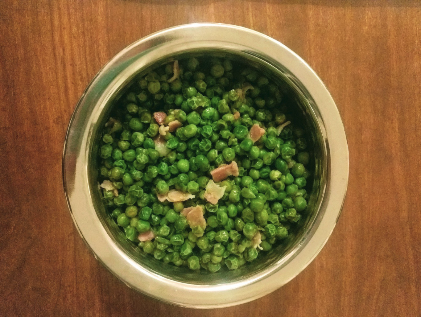 "Easy Peasy" Peas with Spring Onion and Bacon